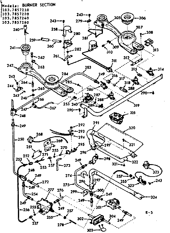 Kenmore 1037857220 burner diagram
