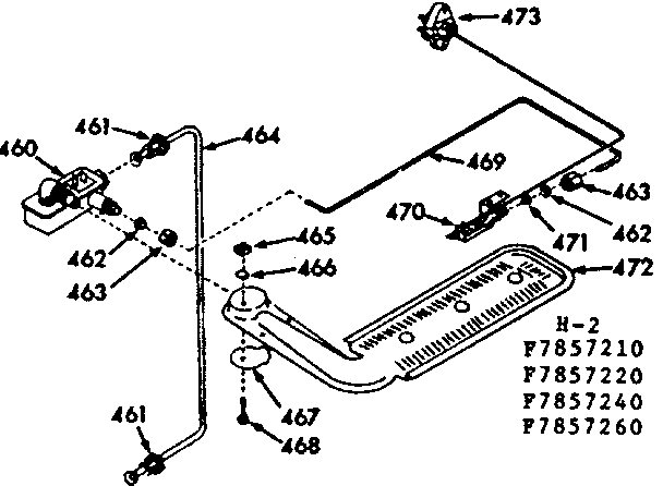 Kenmore 1037857220 upper oven burner diagram