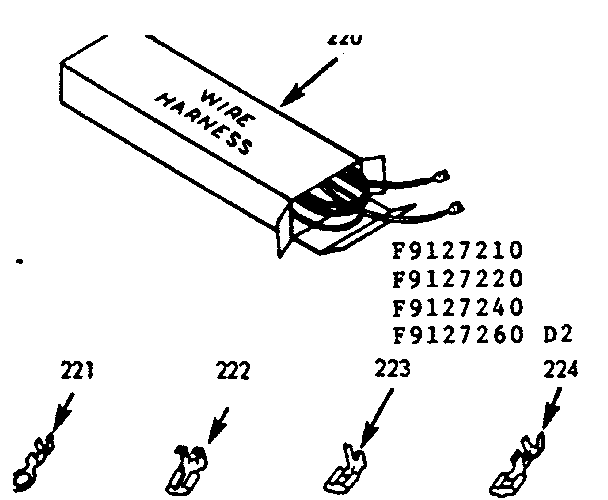 Kenmore 1039127260 wire harnesses and components diagram