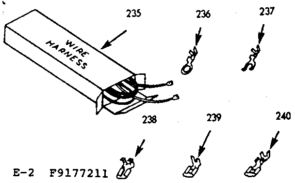 Kenmore 1039177211 wire harnesses and components diagram