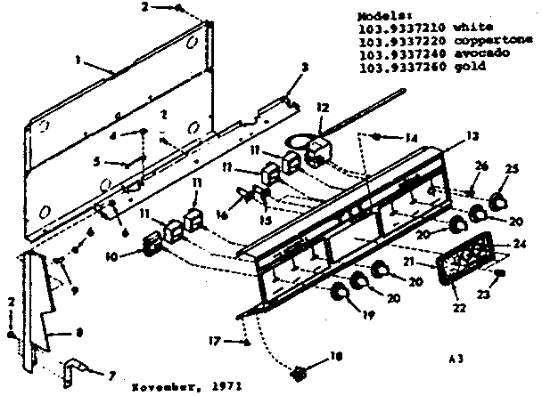 Kenmore 1039337210 backguard section diagram