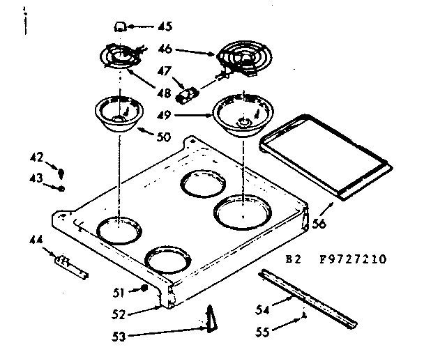 Kenmore 1039727260 main top section diagram