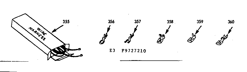 Kenmore 1039727260 wire harnesses & components porcleain pan & chrome ring kit diagram