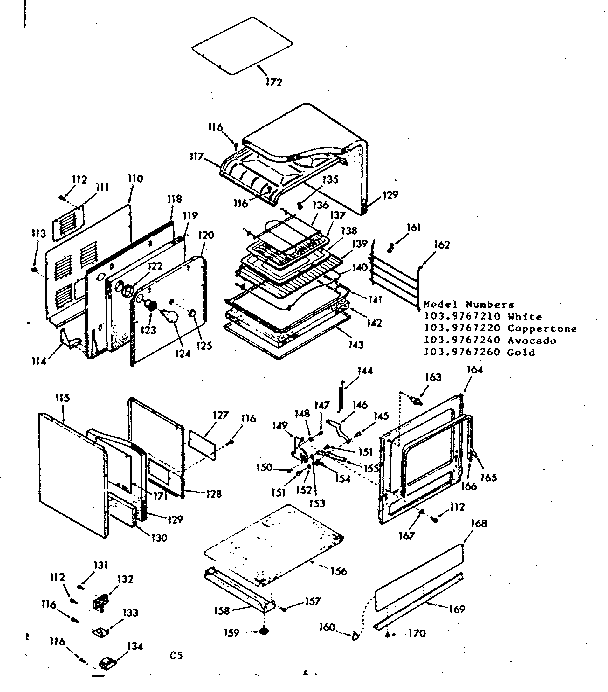 Kenmore 1039767220 lower body section diagram