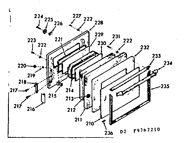 Kenmore 1039767220 lower body door section diagram