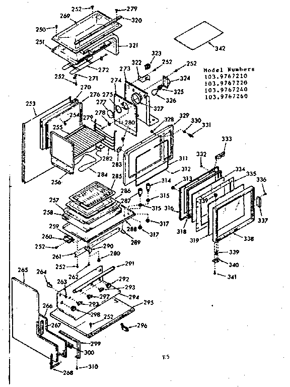 Kenmore 1039767220 upper body section diagram