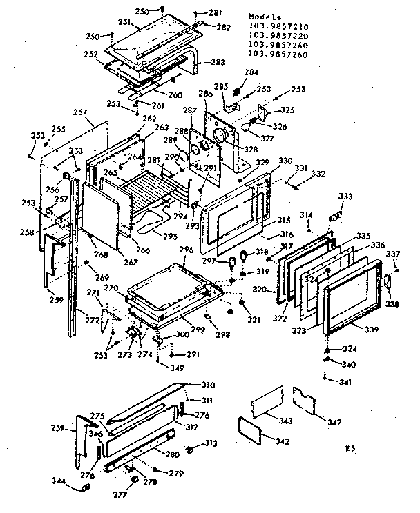 Kenmore 1039857240 upper body section diagram