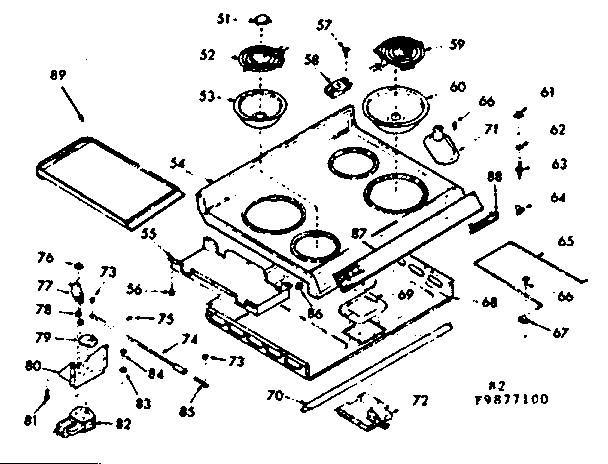 Kenmore 1039877100 main top section diagram