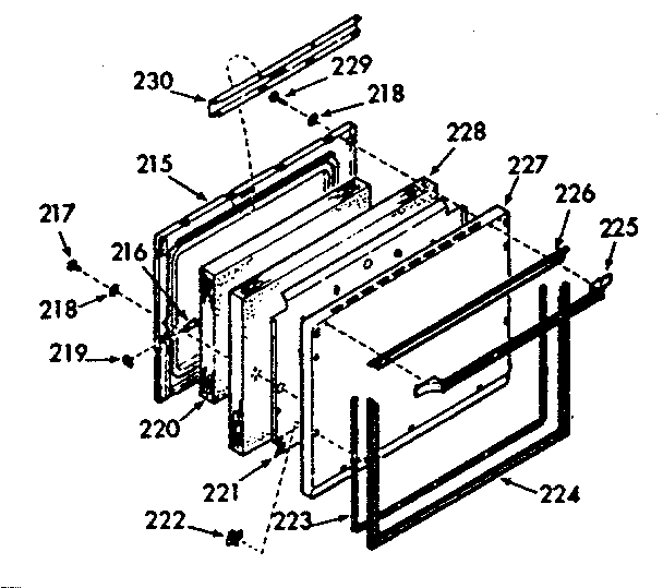 Kenmore 1039877100 lower body door section diagram