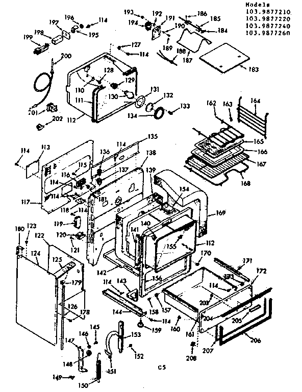 Kenmore 1039877260 lower body section diagram
