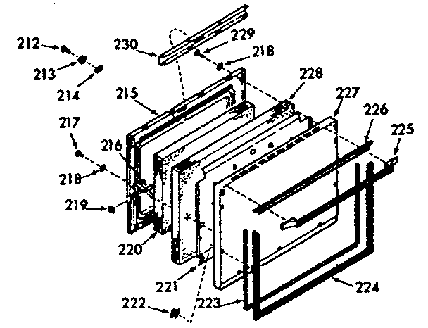 Kenmore 1039877260 lower body door section diagram