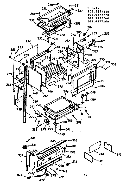 Kenmore 1039877260 upper body section diagram