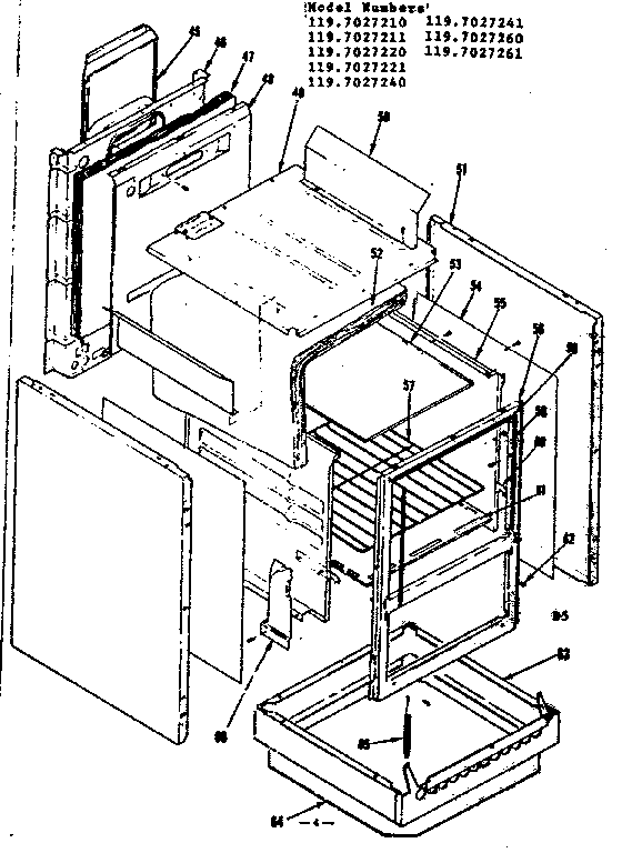 Kenmore 1197027221 body section diagram