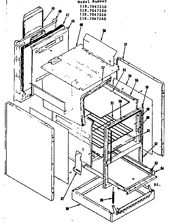 Kenmore 1197047240 body section diagram