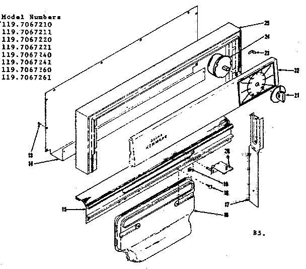 Kenmore 1197067260 backguard diagram
