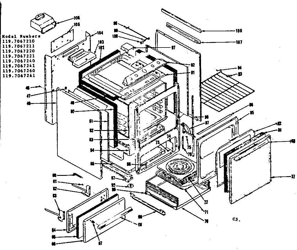 Kenmore 1197067260 body diagram