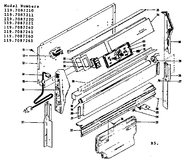 Kenmore 1197087211 backguard diagram