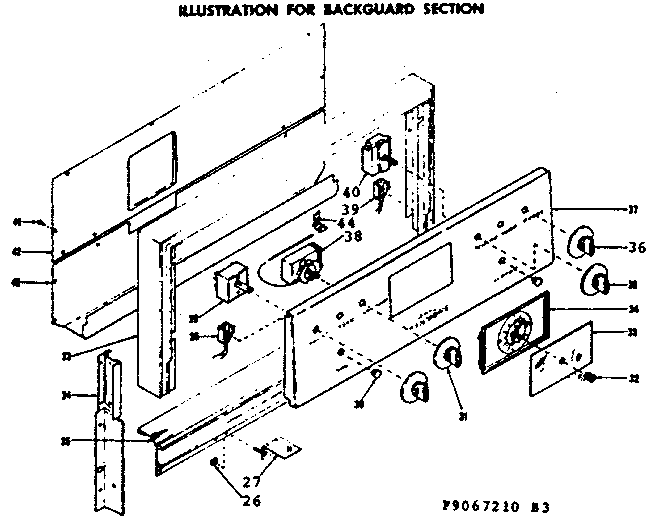 Kenmore 1199067210 backguard section diagram