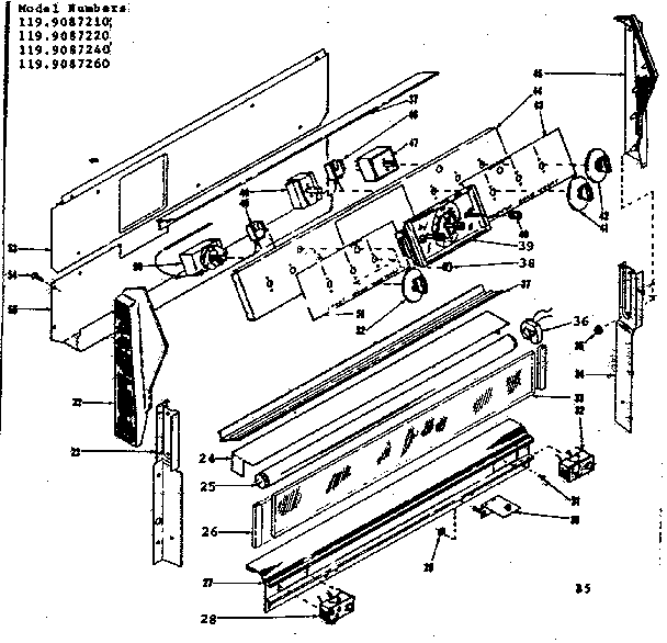 Kenmore 1199087240 backguard section diagram