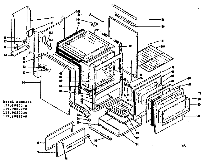 Kenmore 1199087240 body section diagram