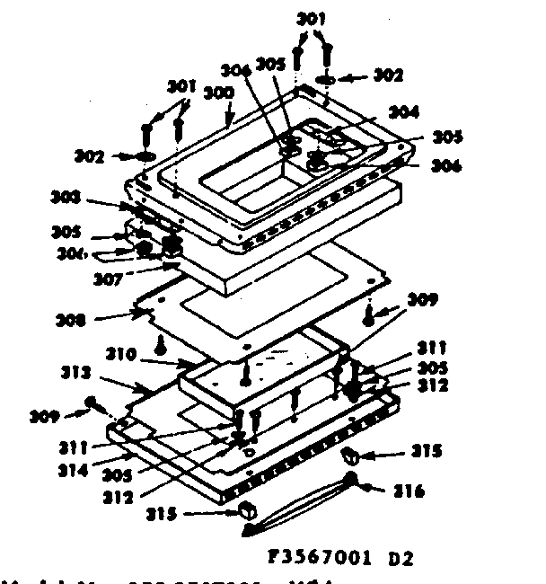 Kenmore 1553567001 oven door parts diagram