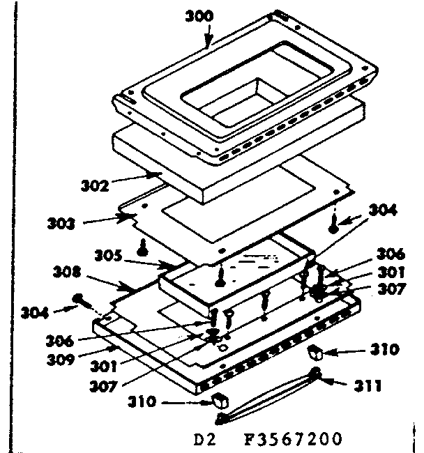 Kenmore 1553567290 oven door parts diagram