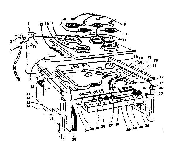 Kenmore 1554547092 top section and outer body diagram