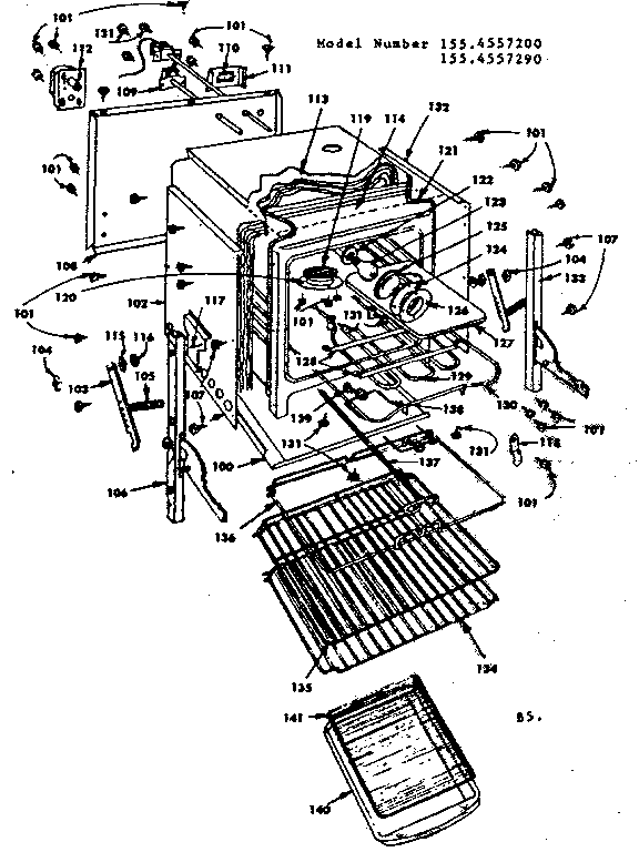 Kenmore 1554557200 oven parts diagram
