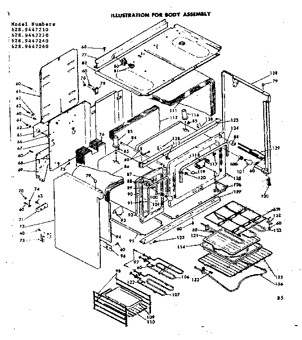 Kenmore 6289447240 body assembly diagram