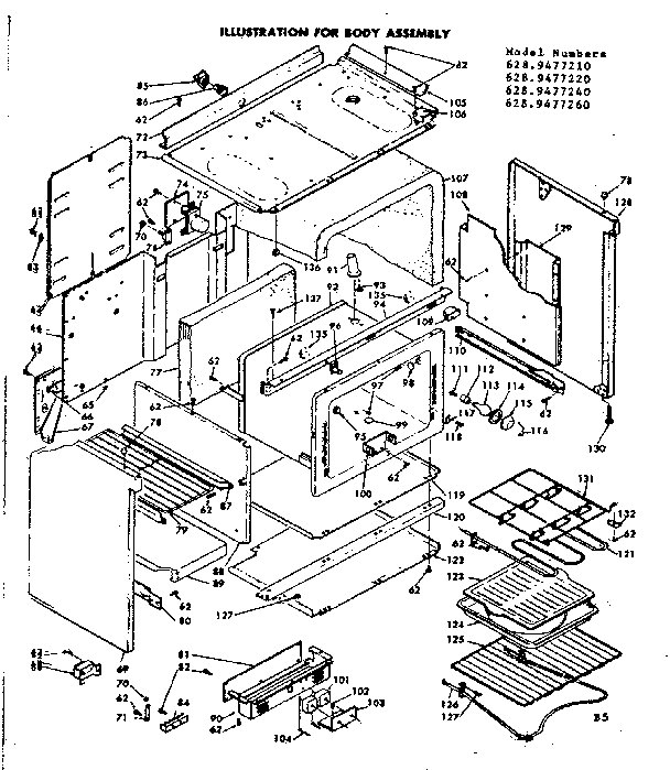 Kenmore 6289477210 body assembly diagram