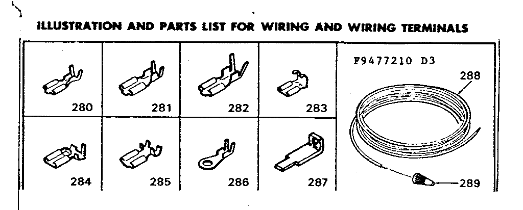Kenmore 6289477210 wiring and wiring terminals diagram
