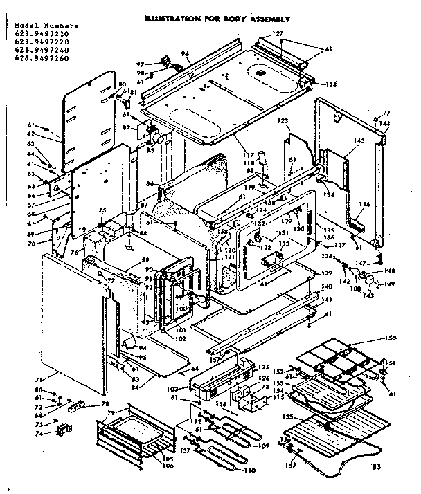 Kenmore 6289497210 body assembly diagram