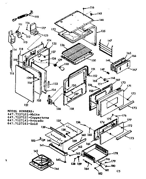Kenmore 6477127141 body section diagram