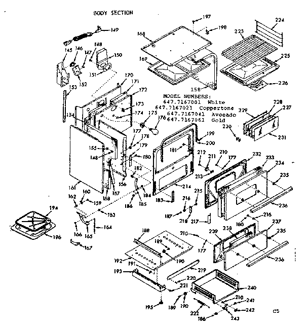 Kenmore 6477167061 body section diagram