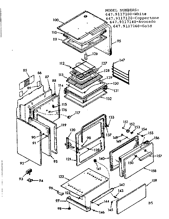 Kenmore 6479117120 body section diagram