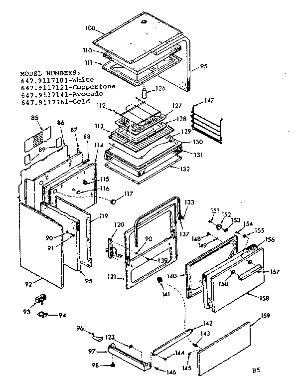 Kenmore 6479117141 body section diagram