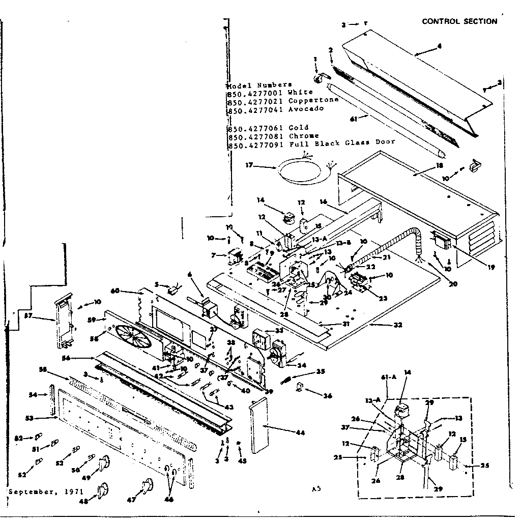 Kenmore 8504277021 control section diagram