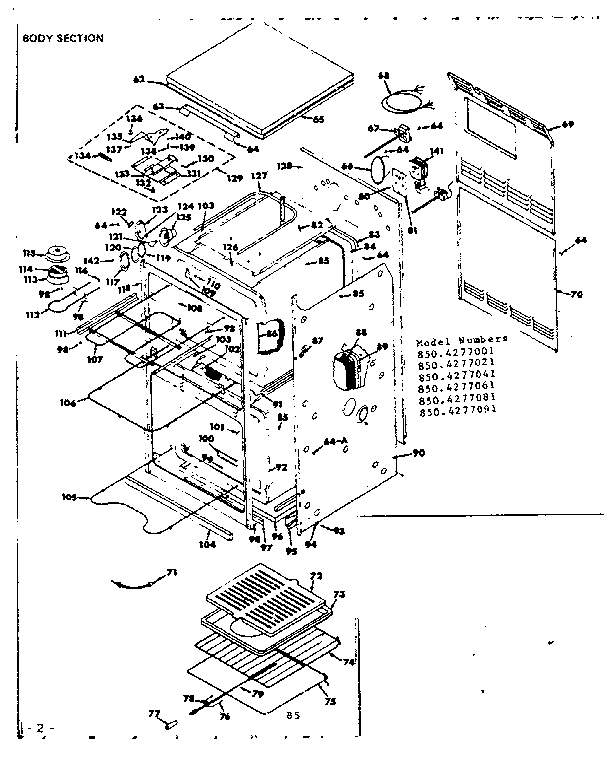 Kenmore 8504277021 body section diagram