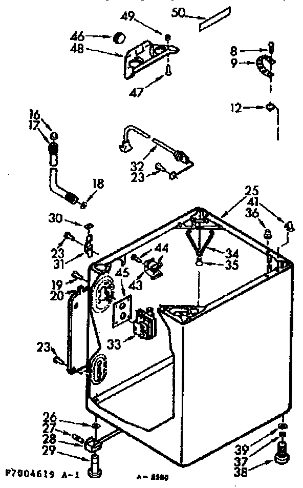 Kenmore 1107004669 cabinet parts diagram