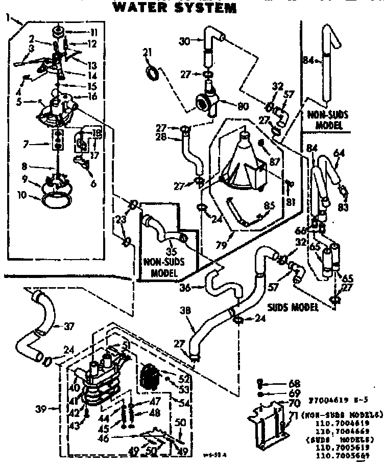 Kenmore 1107004669 water system diagram