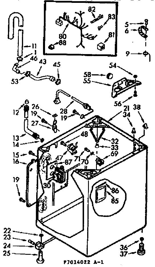 Kenmore 1107014022 cabinet parts diagram