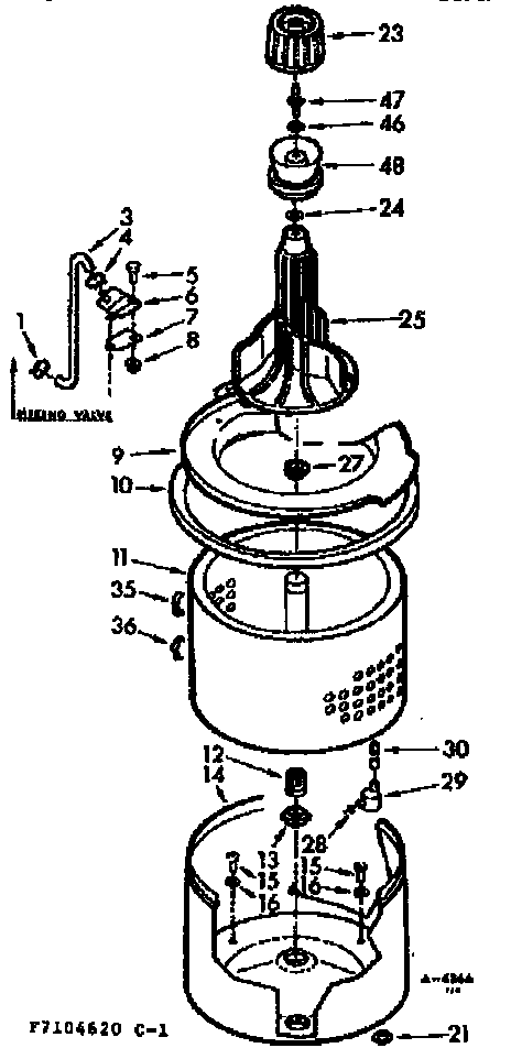 Kenmore 1107104670 tub and basket assembly diagram