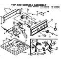 Kenmore 1107105620 top and console assembly diagram