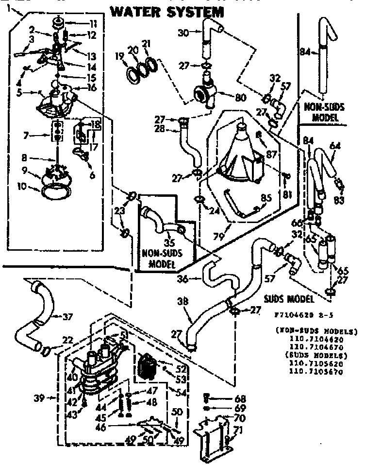 Kenmore 1107104670 water system diagram