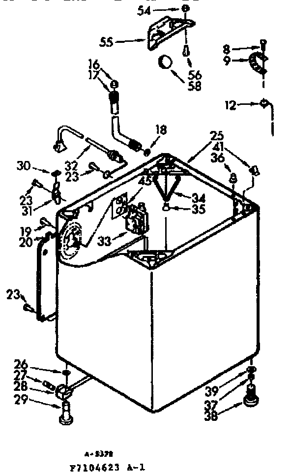 Kenmore 1107105623 cabinet parts diagram