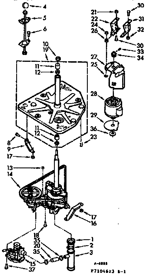Kenmore 1107105623 drive system diagram