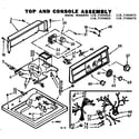 Kenmore 1107105623 top and console assembly diagram