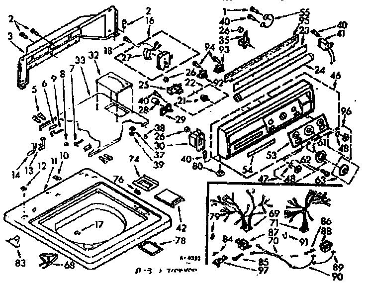 Kenmore 1107105800 tub and console assembly diagram
