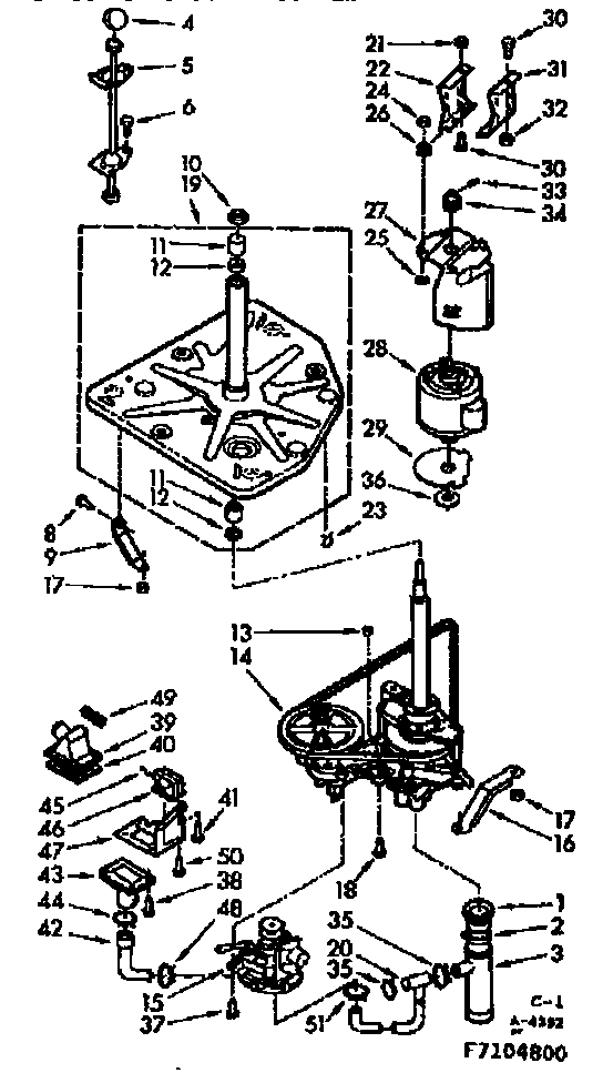 Kenmore 1107105800 drive system diagram