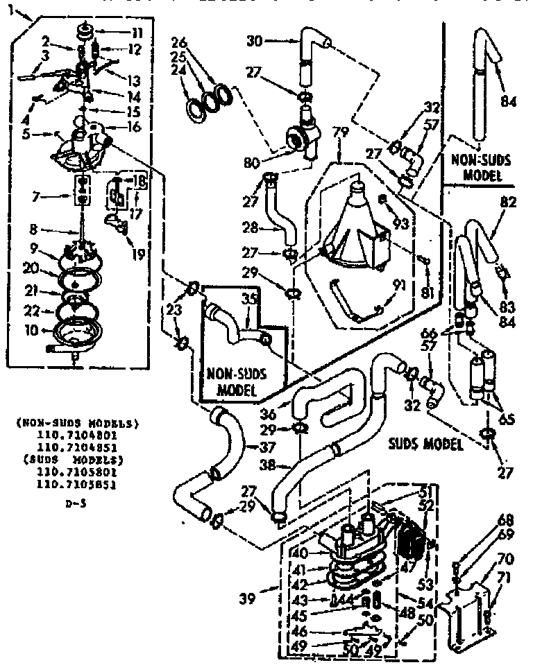 Kenmore 1107105801 water system diagram